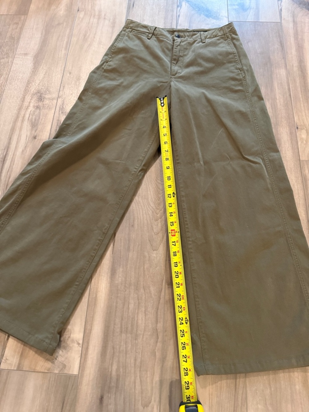 NEW Rag & Bone High Rise Wide Leg Chino Pants Trousers in Olive Color. Size 8. - Picture 10 of 16